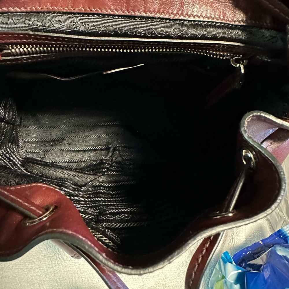 Prada Burgundy Leather Backpack - Picture 14 of 16